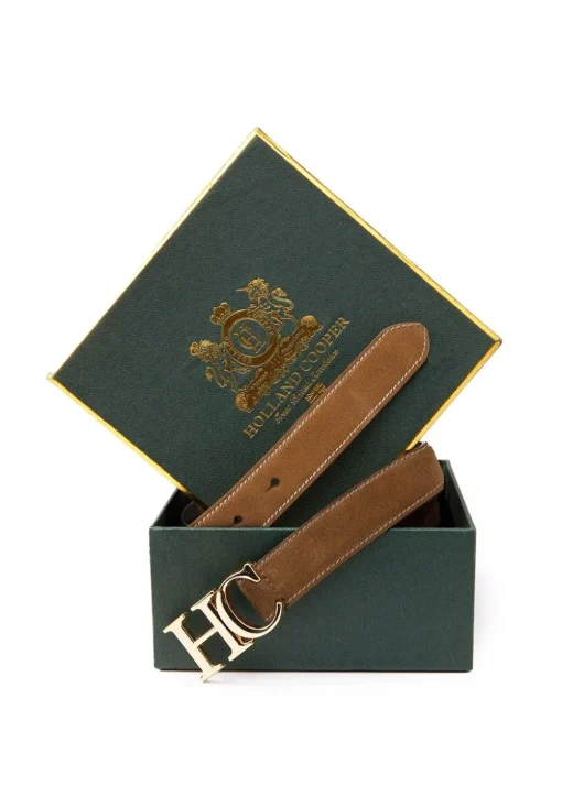 Atelier Slim Logo Belt - Tan Contrast