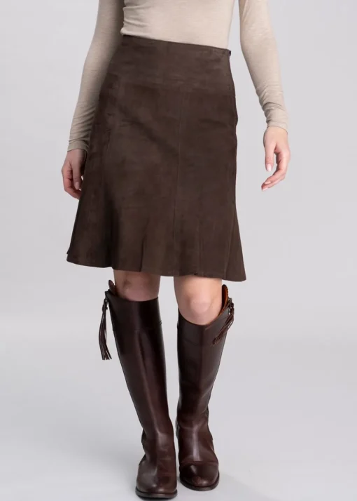 Babette Suede Skirt - Brown