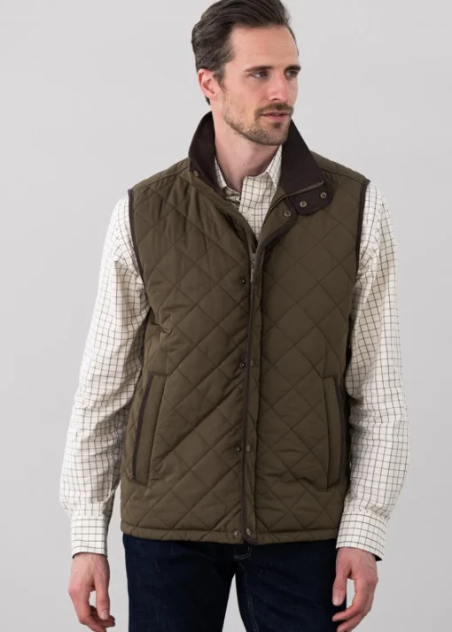 Barrowden Quilt Gilet - Olive