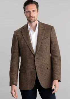 Beal Harris Tweed Jacket - Brown and Olive Shepherds Check