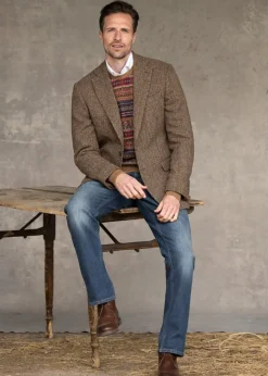 Beal Harris Tweed Jacket - Brown and Olive Shepherds Check