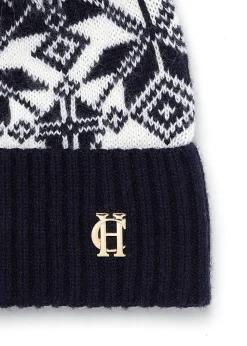 Beatrice Bobble Hat - Ink Navy Cream