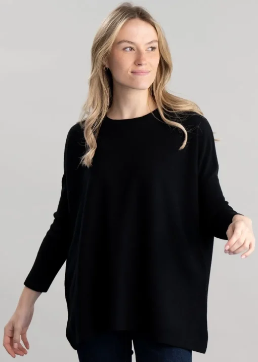 Beatrice Crew Cape - Black