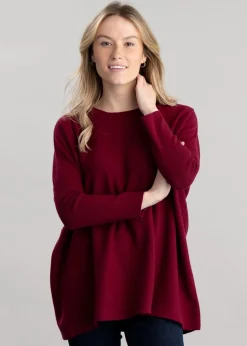 Beatrice Crew Cape - Claret