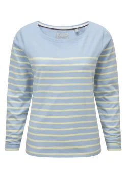 Beauport Top - Pale Blue and Lemon Stripe