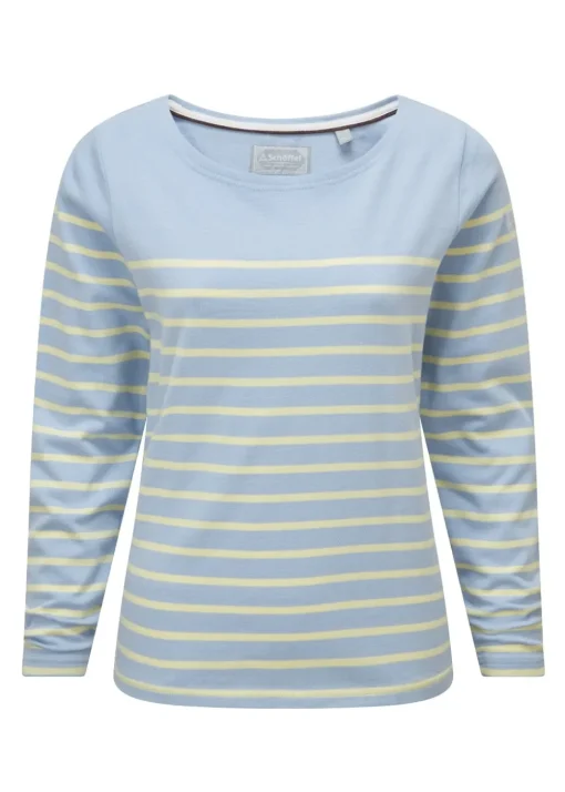 Beauport Top - Pale Blue and Lemon Stripe