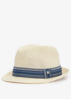 Belford Trilby Summer Hat - Ecru and Blue