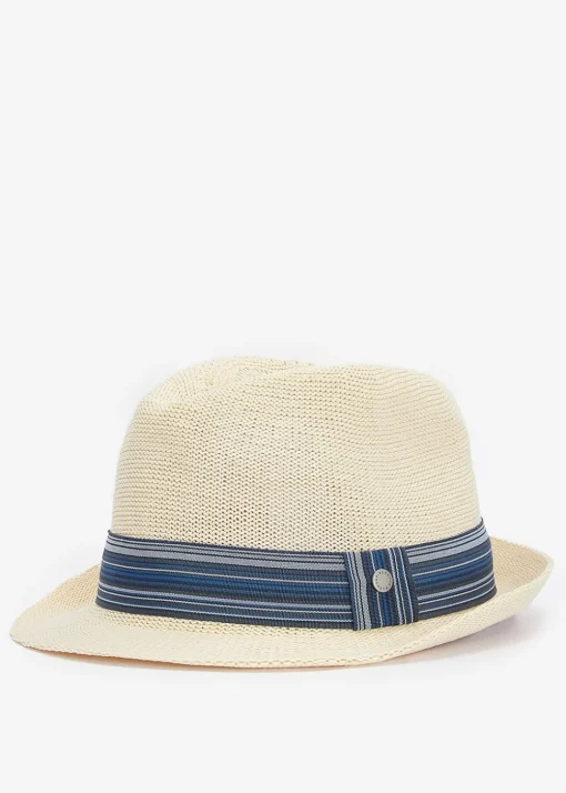 Belford Trilby Summer Hat - Ecru and Blue