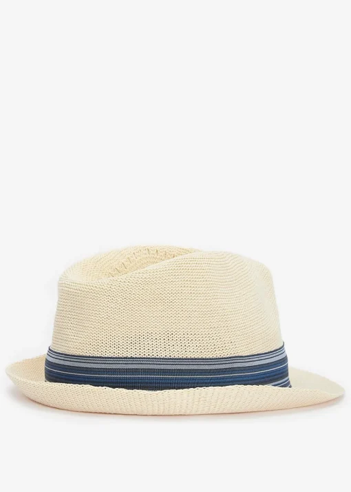 Belford Trilby Summer Hat - Ecru and Blue
