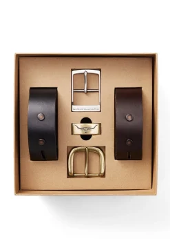 1 1/2" Belt Gift Set - Mid Brown