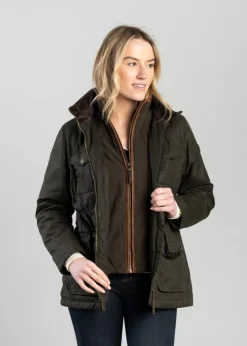 Belted Waxed Jacket - Dark Olive