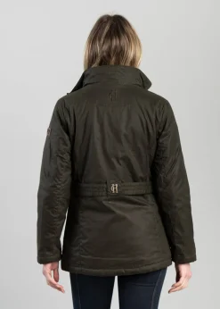 Belted Waxed Jacket - Dark Olive
