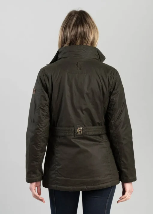 Belted Waxed Jacket - Dark Olive