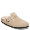 Boston Shearling Suede Clogs - Taupe