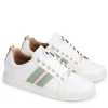 Boston Trainer - White Leather with Mint and Stone