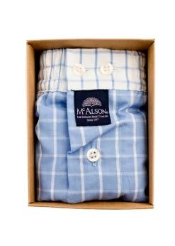 Boxer Shorts - Blue and White Check