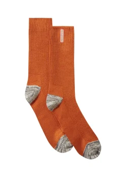 Bradenham Bamboo Mid Length Lightweight Waffle Knit Socks - Orange