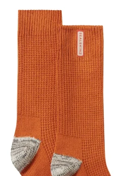 Bradenham Bamboo Mid Length Lightweight Waffle Knit Socks - Orange