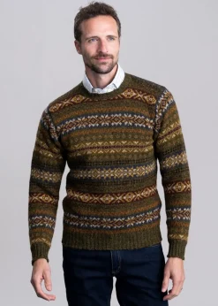 Braewick Crew Neck - Loden Fairisle