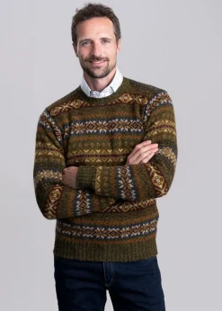 Braewick Crew Neck - Loden Fairisle