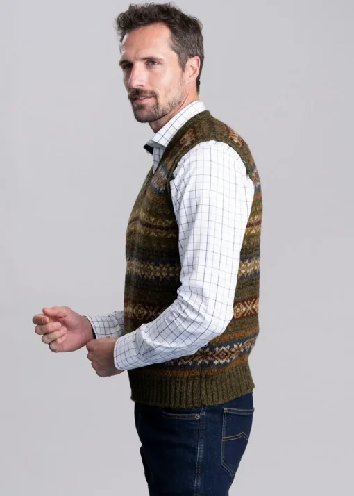 Braewick Slipover - Loden Fairisle