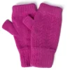 Briar Cashmere Fingerless Mittens - Neon Rose