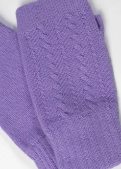 Briar Cashmere Fingerless Mittens - Iris