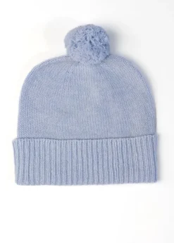 Briar Cashmere Pom Pom Beanie - Coast