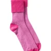 Briar Stripey Cashmere Socks AW23 - Neon Rose and Iris