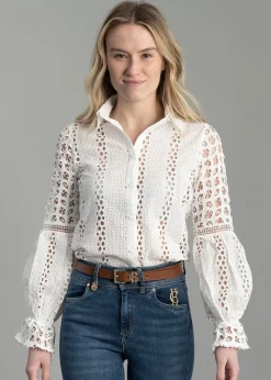 Broderie Lace Shirt - White