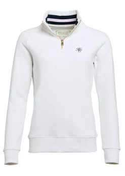 Burford Quarter Zip Neck Sweatshirt - White