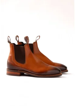 Burnished Comfort Craftsman Boots - Cognac