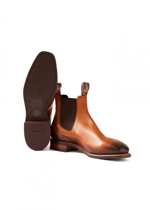 Burnished Comfort Craftsman Boots - Cognac