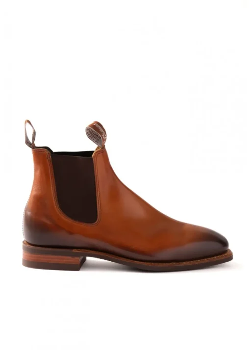 Burnished Comfort Craftsman Boots - Cognac
