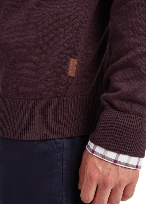 Calton Cotton Cashmere 1/4 Zip Jumper - Wine