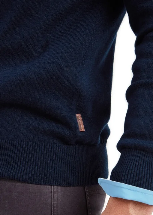 Calton Cotton Cashmere 1/4 Zip Jumper - Navy