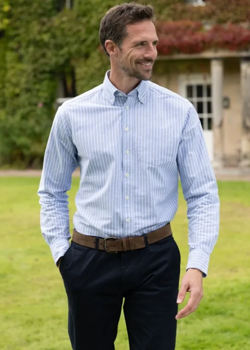 Carham Shirt - Wide Blue Stripe