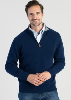 Cashmere 2 Ply Zip Neck Sweater