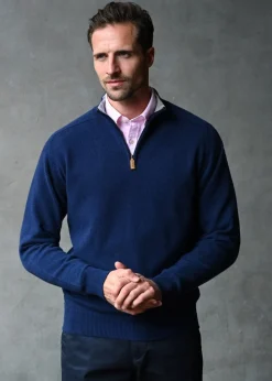 Cashmere 2 Ply Zip Neck Sweater