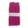 Cashmere Cable Bedsocks - Infra Pink