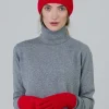 Cashmere Cable Gloves - Cardinal