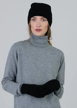 Cashmere Cable Gloves - Black