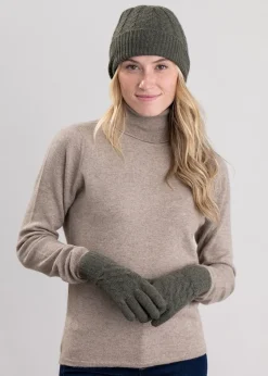 Cashmere Cable Gloves - Loden Mix