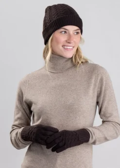 Cashmere Cable Gloves - Ebony