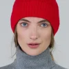Cashmere Cable Hat - Cardinal