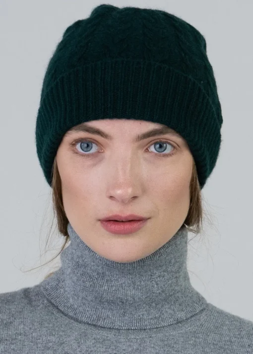 Cashmere Cable Hat - Bottle