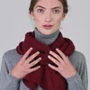 Cashmere Cable Scarf - Claret