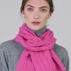 Cashmere Cable Scarf - Infra Pink