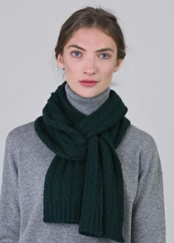 Cashmere Cable Scarf - Bottle