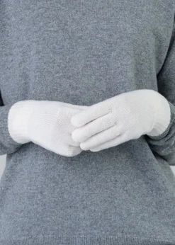 Cashmere Gloves - White Undyed